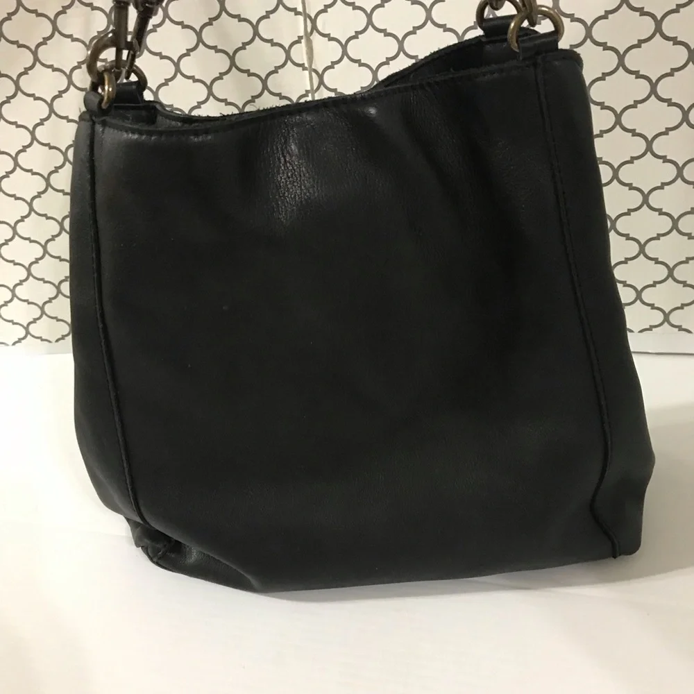 American Leather Co Black Leather Shoulder Bag